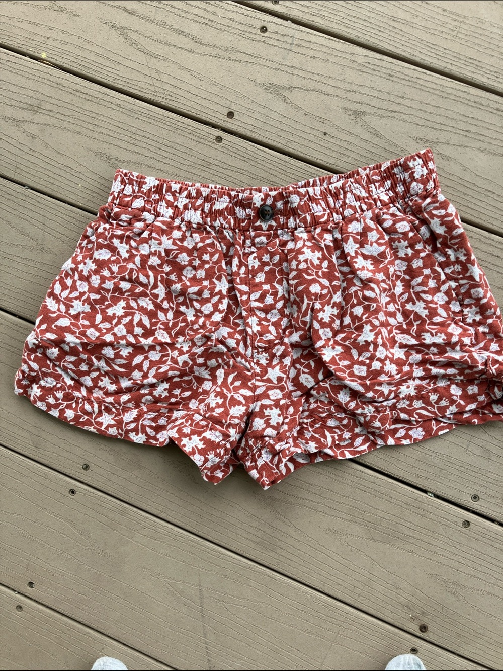 Madewell Rust Floral Pull-on shorts Linen S